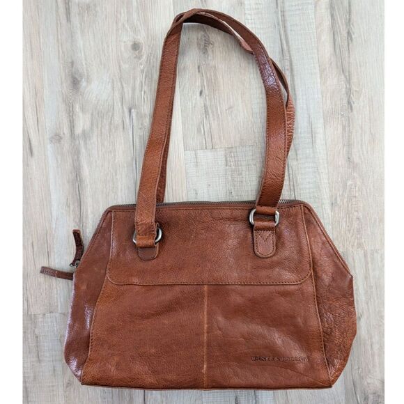Spikes & Sparrow Handbags - Spikes & Sparrow Leather Shoulder Bag Brown Cognac (B8)